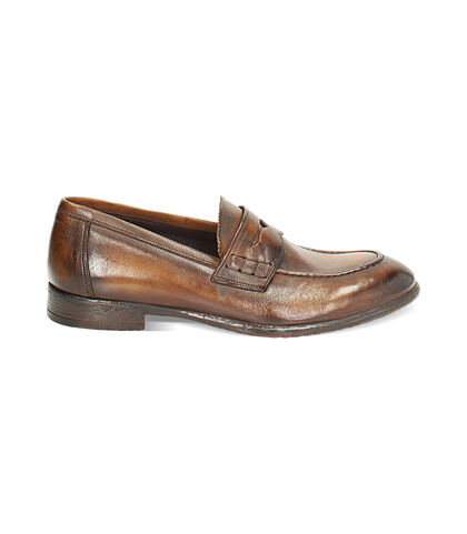 Mocassini da uomo cognac in pelle, Valerio 1966, 2553T0051PECOGN039, 001
