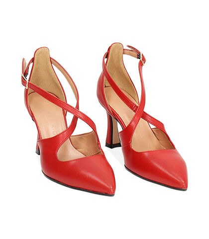 Décolleté rosse stile ballet, tacco 7 cm, Valerio 1966, 24M8T0078EPROSS035, 002