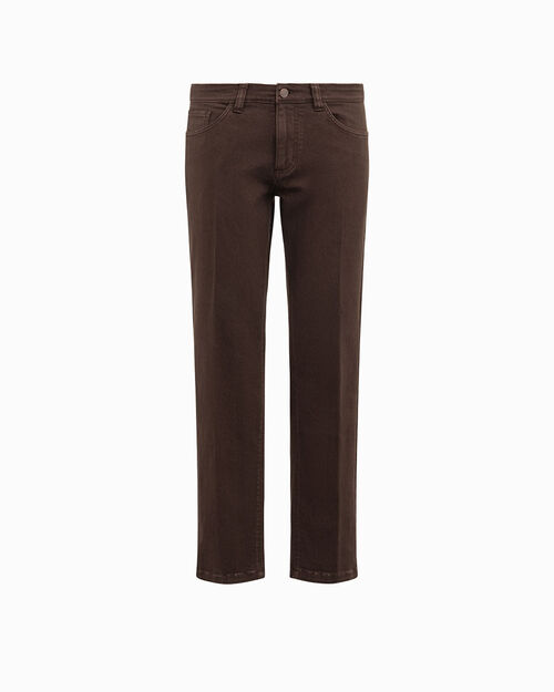 Jeans testa di moro chiusura con bottoni, DK BROWN