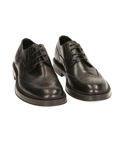 Stringate nere in pelle, Special Price, 2053T5120PENERO039, 002