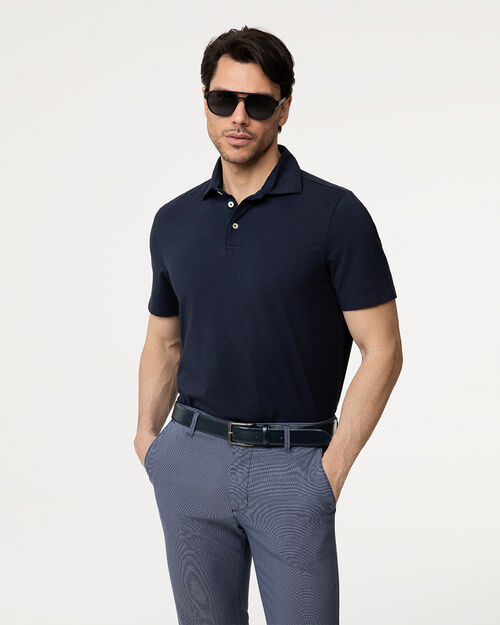 Polo blu dallo stile deciso, BLUE