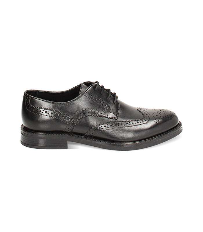CALZATURA UOMO ALLACCIATO PELLE NERO, Valerio 1966, 24N4T6506PENERO039