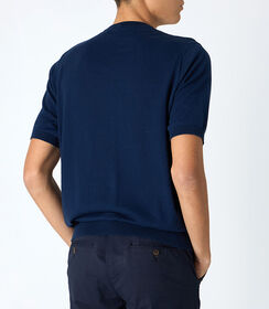 Maglia in cotone da uomo blu notte, Valerio 1966, 25U4T4758COBLUNI, 002 preview