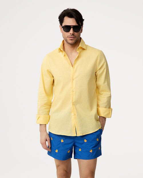 Costume blu-cobalto con paperelle gialle, MULTI COLOR