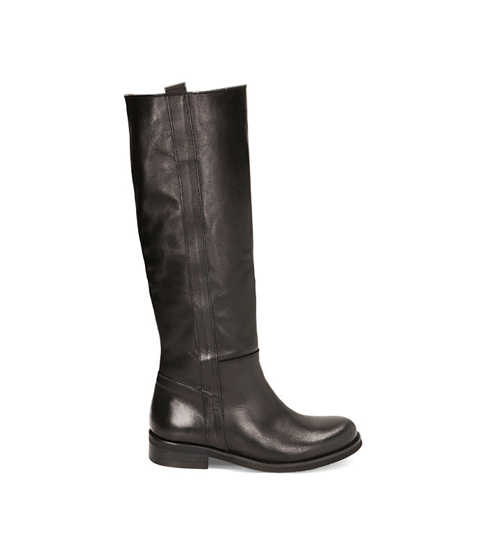 Stivali in pelle neri discount