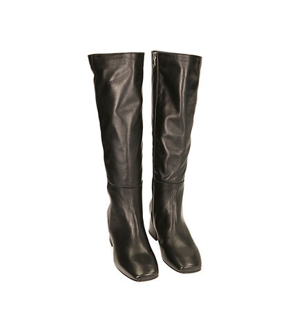 Stivali neri in pelle, tacco 5,5 cm , Valerio 1966, 20L6T9004PENERO035, 002