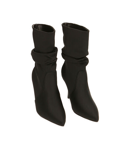 Ankle boots neri in tessuto, tacco 8,5 cm , Valerio 1966, 2021T2815LYNERO035, 002