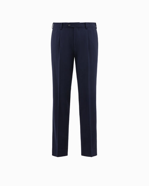 Pantaloni da completo blu con piega centrale, BLUE