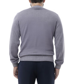 Maglione grigio con bordi a costine, Valerio 1966, 24J2T0237TSGRIGI, 002 preview