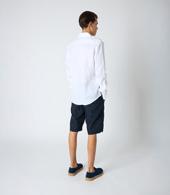 Bermuda da uomo in lino blu, Valerio 1966, 2524T0555LNBLUE42, 002 preview