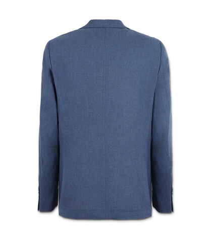 Giacca da uomo di lino blu, Valerio 1966, 25R1T2438LNBLUE42, 002