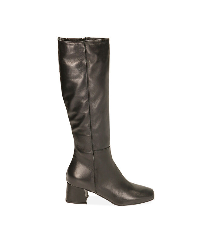 Stivali neri in pelle, tacco 5,5 cm , Valerio 1966, 20L6T9004PENERO035