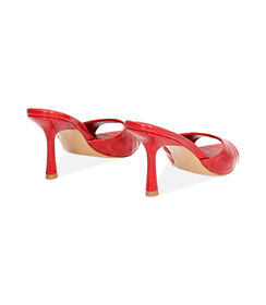 Mules da donna stampa cocco rosse, tacco 8,5 cm, Valerio 1966, 2549T3088CCROSS037, 004 preview