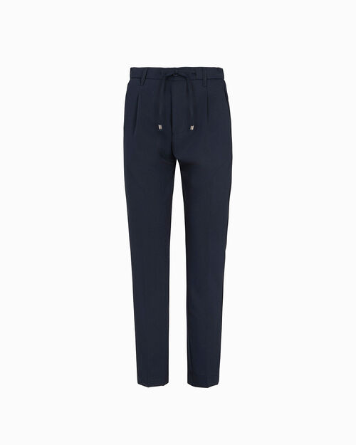 Pantalone blu dal taglio essenziale, BLUE