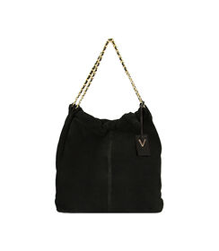 Borsa a spalla in camoscio nero, Valerio 1966, 22U3T9912CMNEROUNI, 001 preview