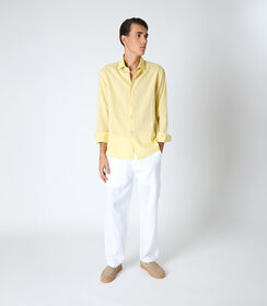 Camicia da uomo in lino gialla, Valerio 1966, 25Z3T2302LNGIAL39, 001 preview