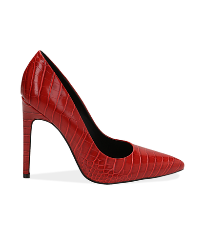 Décolleté rosse stampa cocco, tacco 11 cm , Valerio 1966, 1421T2063CCROSS035, 001