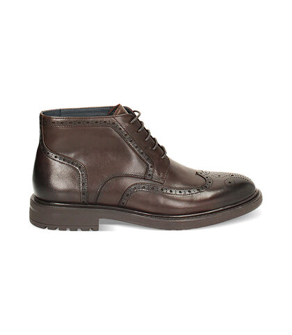 Polacchino stile oxford in pelle moro, Valerio 1966, 24U6T8150PEMORO039, 001
