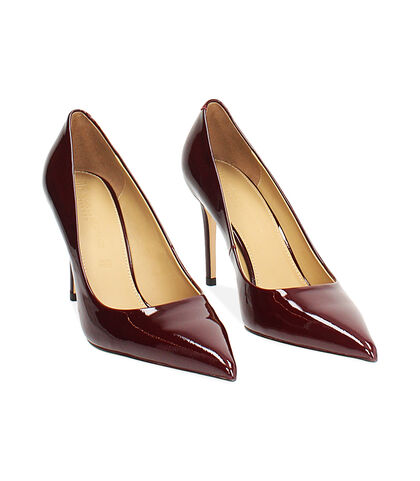 Décolleté effetto vernice cherry con tacco 9 cm, Valerio 1966, 26M5T1411VFCHER035, 002