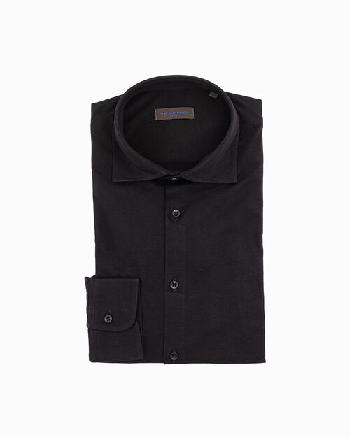 Camicia nera in cotone, BLACK