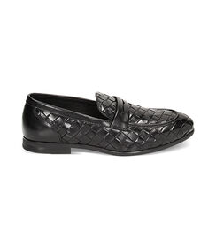 Mocassini intrecciati neri in pelle, Valerio 1966, 23U6T7452PINERO040, 001 preview