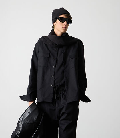 Giacca-camicia in cotone nero da uomo, Valerio 1966, 26Z3T0038CONEROI, 001