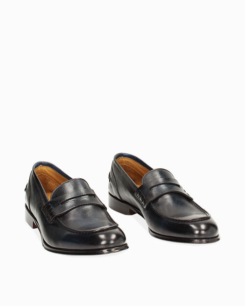 CALZATURA UOMO MOCASSINO VITELLO BLUE, BLUE