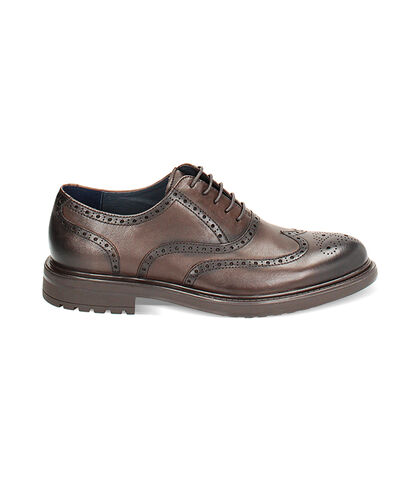 Stringate oxford moro in pelle, Valerio 1966, 24U6T8509PEMORO039, 001
