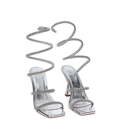 Sandali argento in laminato con pietre, Valerio 1966, 2321T0115LPARGE035, 002 preview