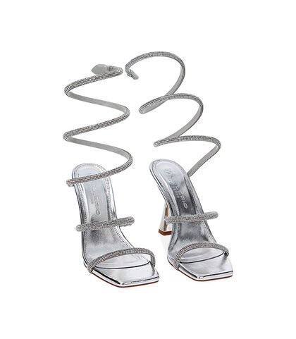 Sandali argento in laminato con pietre, Valerio 1966, 2321T0115LPARGE035, 002