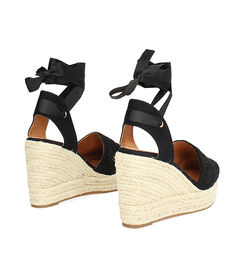 Campesine lace-up in tessuto macramè nero, Valerio 1966, 25G4T3090TSNERO035, 004 preview