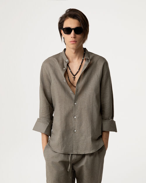 Camicia ml militare colletto alla coreana, ARMY