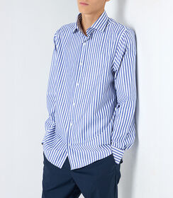 Camicia uomo riga larga bianco-blu, Valerio 1966, 25Z3T5050COBLBI41, 001 preview