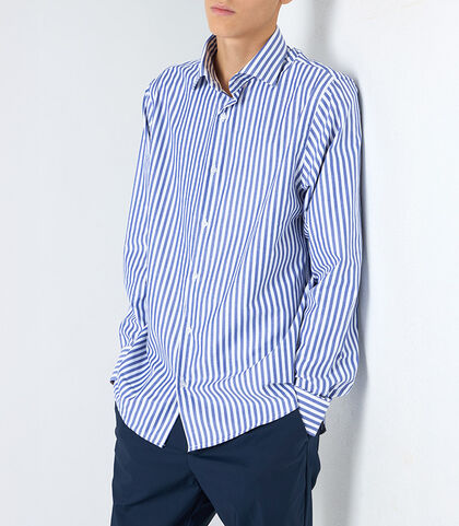 Camicia uomo riga larga bianco-blu, Valerio 1966, 25Z3T5050COBLBI38, 001