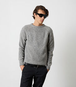 Maglione grigio melange da uomo, Valerio 1966, 26J2T0042TSGRIGI, 001 preview