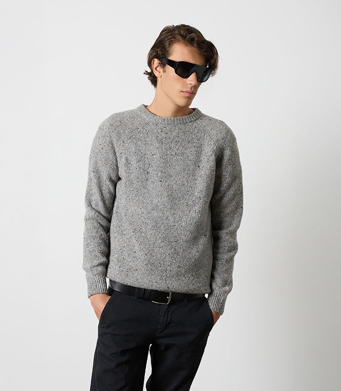 Maglione grigio melange da uomo, Valerio 1966, 26J2T0042TSGRIGI
