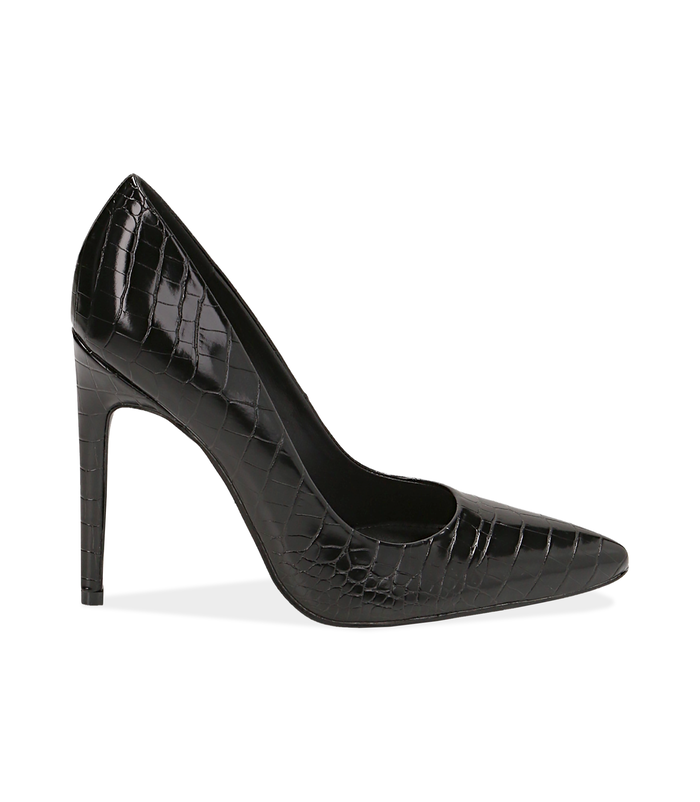 Décolleté nere in eco-pelle effetto cocco, Valerio 1966, 1421T2063CCNERO035