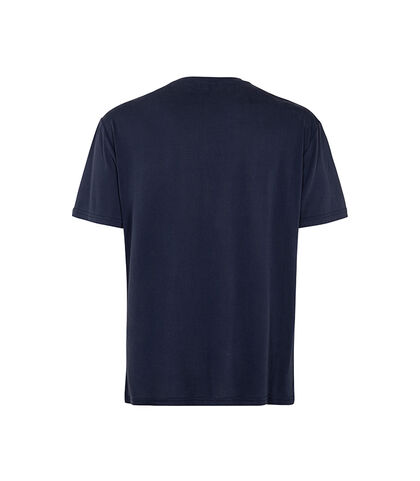 T-shirt blu con design minimalista, Valerio 1966, 27C9T5579TSBLUEI, 002