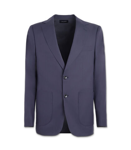 Giacca da uomo in cotone blu, Valerio 1966, 25R1T2441COBLUE42, 001