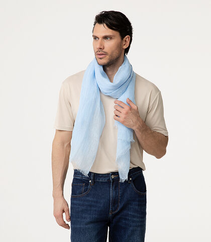 Pashmina celeste con frange leggere, Valerio 1966, 27Z2T1008LNCELEUNI, 002