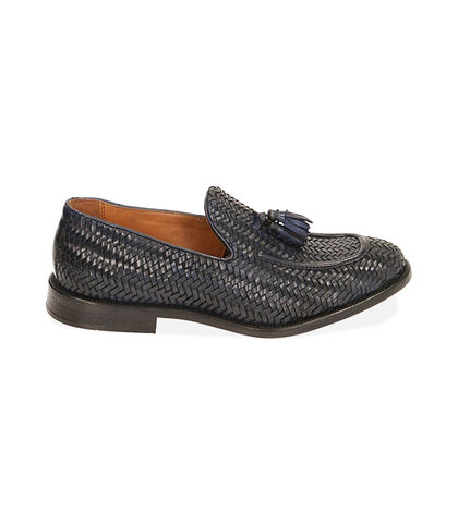 CALZATURA UOMO MOCASSINO PELLE-INTRECCIA, Valerio 1966, 1914T9701PIBLUE039, 001