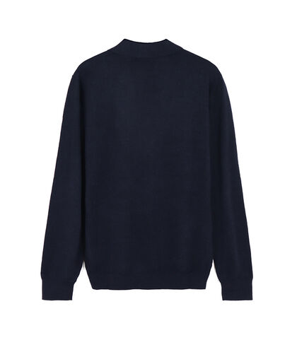 Polo in lana da uomo blu, Valerio 1966, 26J3T2559TSBLUEI, 002