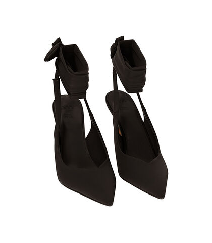 Décolleté lace-up nere, tacco 9,5 cm, Valerio 1966, 2121T6316LYNERO035, 002