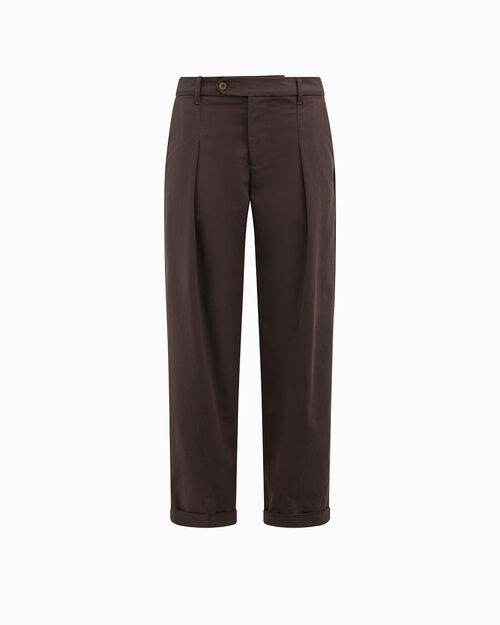Pantaloni testa di moro con pence, DK BROWN