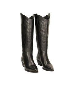 Stivali texani neri in pelle, Valerio 1966, 23B8T0823PENERO035, 002 preview