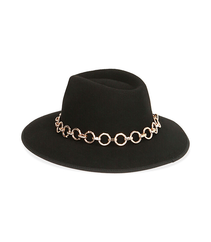 Cappello da donna nero con catena oro | Valerio 1966
