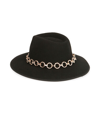 Cappello nero con catena oro, Valerio 1966, 18B4T1902TSNERO3XL, 002