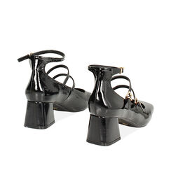 Décolleté nere in naplak, tacco largo 6 cm, Valerio 1966, 2449T1307NPNERO035, 003 preview