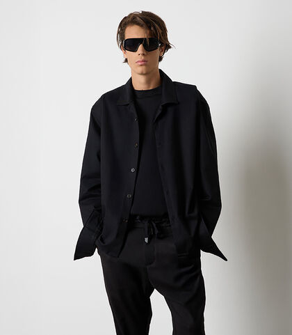 Camicia over nera in cotone da uomo, Valerio 1966, 26Z3T0226CONEROI, 001