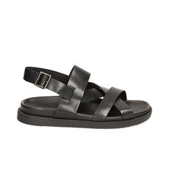 Sandali gladiator neri in pelle, Valerio 1966, 2377T7913PENERO039, 001 preview